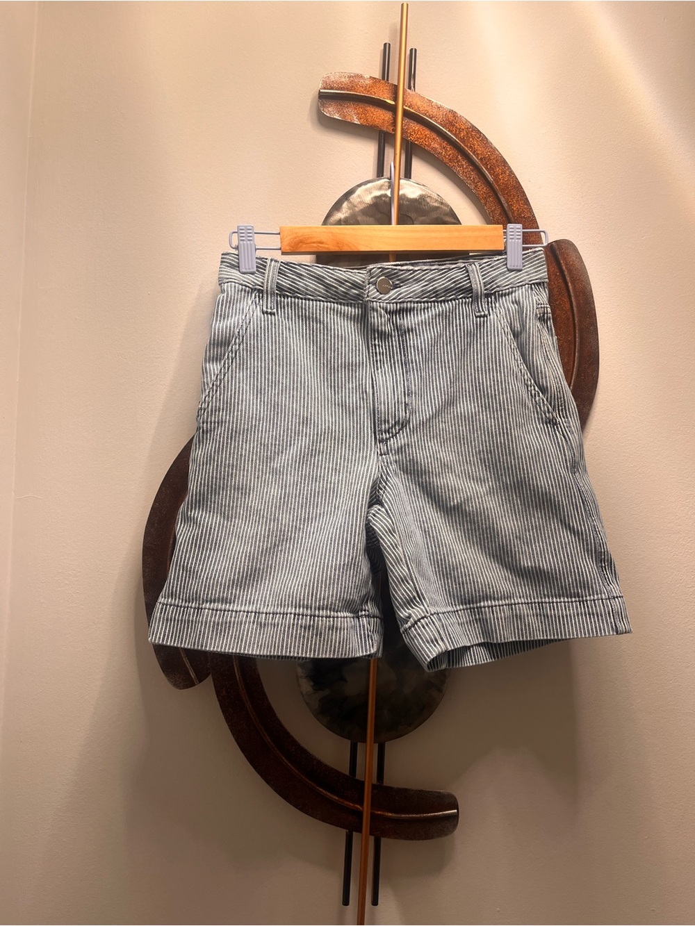 Joe's Jeans Blue and White Pinstripe Cotton Shorts size 24
